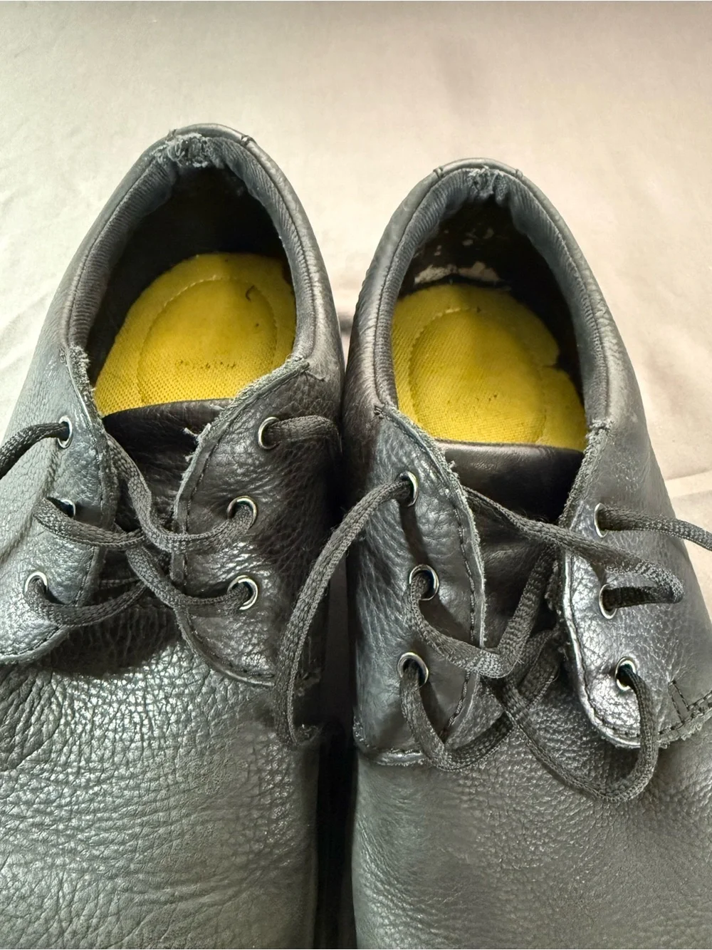 Dr. Martens Black Leather Derby with Yellow Stitching